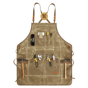 Delantales de Trabajo de Lona Encerada Resistentes al Agua para <span class=keywords><strong>Carpinteros</strong></span>, Delantales Ajustables para Mecánicos y Trabajos en Madera con Múltiples Bolsillos - Product Image 4