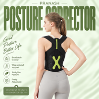 Correcteur de posture 2-en-1 pour femmes, deux modes d'utilisation, module lombaire en X amovible, plaque en acier courbée, respirant, pour le bureau