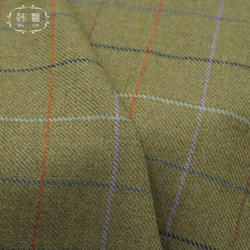 Квадратное шерстяное пальто в клетку, зеленое саржевое шерстяное пальто, юбка, шерстяная ткань, зеленая саржевая шерстяная ткань, весна-осень