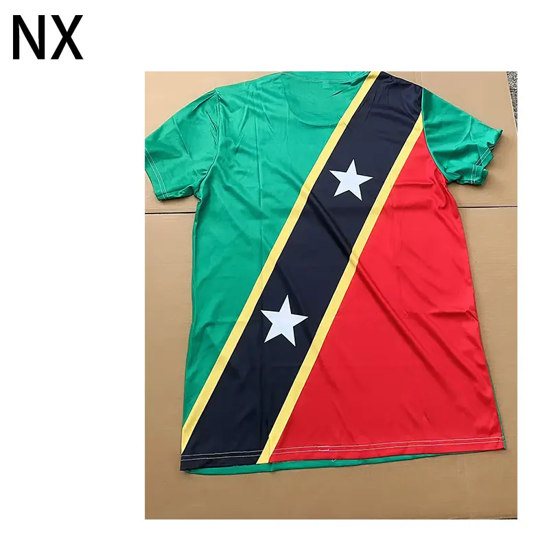 Spor oyunu iş kıyafeti Polyester malzeme Nuoxin ile yeni stil erkekler Unisex ülke bayrağı T Shirt