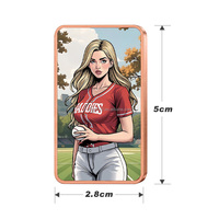 Barre plate souvenir en cuivre .999 de 1 oz, personnalisée, imprimée UV, motif Pin-up Girl, pièce de collection