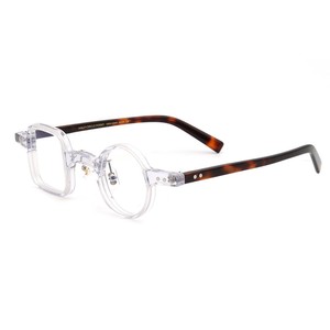 Nouvelles montures de lunettes optiques rondes en acétate texturé, durables et élégantes, de couleur noire, pour visage en forme de losange - Product Image 5
