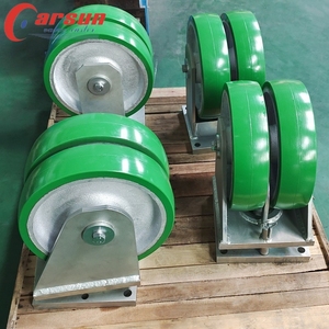 <span class=keywords><strong>12</strong></span> Zoll Ultra Heavy <span class=keywords><strong>Industrial</strong></span> Plate Casters Doppelrad-Gusseisen kern mit PU-drehbarem Stahl material OEM-unterstützt - Product Image 6