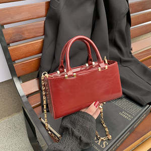 Sac à main carré en PU pour femme, très tendance, avec chaîne diagonale, portable, luxueux, mignon, sac bandoulière pour femme - Product Image 4