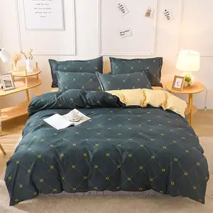 Housse de couette pour chambre au design de luxe personnalisé Ensemble de draps de lit avec impression de 4 pièces Literie design