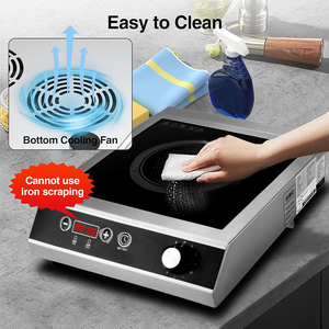 Moseener kompor listrik komersial, kompor listrik komersial Stainless 220v 3500w induksi untuk penggunaan Restoran - Product Image 6