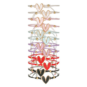 Colorful Hand-Woven <b>Bracelet</b> Set Alloy Heart Pendant Adjustable Fashion <b>String</b> <b>Bracelets</b> - Product Image 5