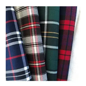 FREE SAMPLE 65% Polyester 35% Cotton High Quality Plaid Print Fabric Fashion Knitted Fabric