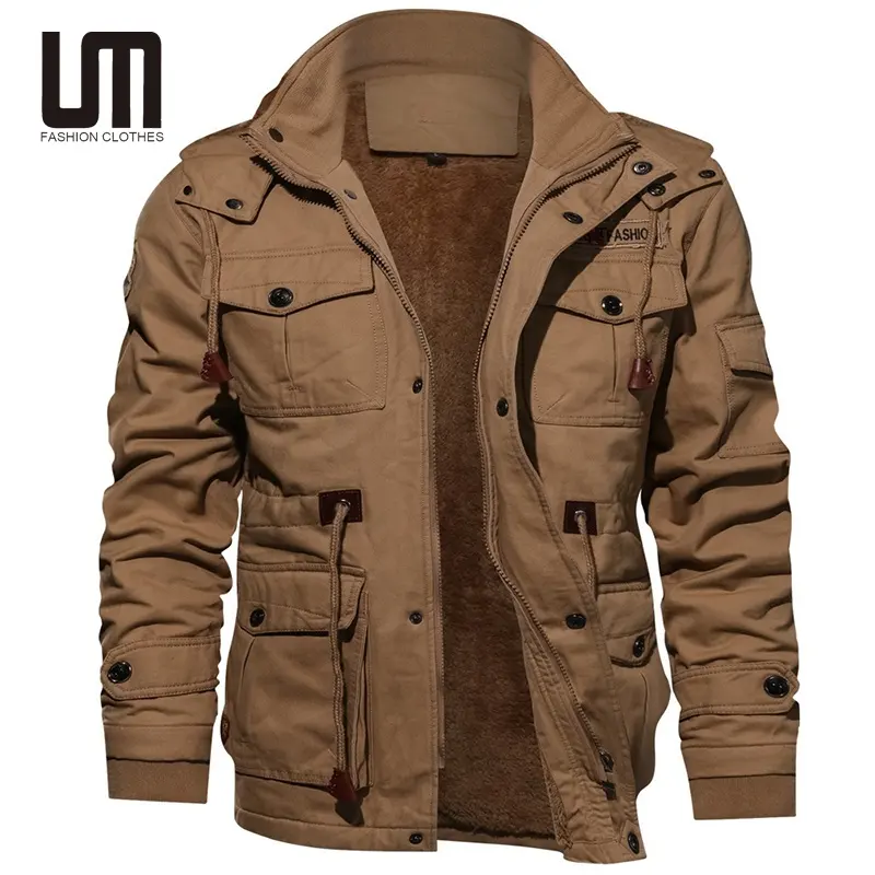 Jaqueta masculina militar de alta qualidade, piloto, inverno, fleece, quente, grossa, plus size, 2022
