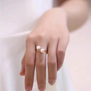 อุปกรณ์ทำเครื่องประดับเงินแท้ S925 ขาตั้งเปล่าสำหรับแหวนไข่มุกคู่ พร้อมลูกปัดกลมขนาด 7-9 มม. รุ่น 10474 - Product Image 2