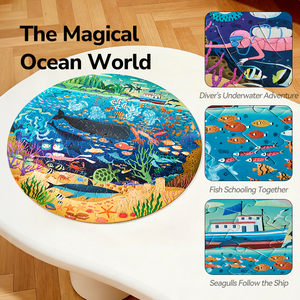 Mideer 360 °   Rompecabezas Panorámico Mágico del Océano, Rompecabezas Educativo Redondo con Animales del Espacio y del Océano, Juguete de Aprendizaje STEM - Product Image 2