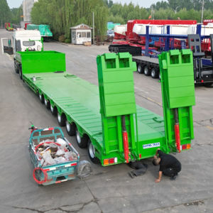 3 4 5 סרס חובה כבדה 40 60 80 100 120 טון הידראולי טיפה טיפה טיפה gooseneck מיטה נמוכה לועדר חצי טריילר מחיר - Product Image 1