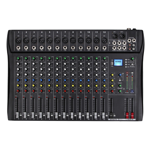 Nouveauté : Console de mixage audio professionnelle DT12 avec entrée MP3, alimentation fantôme 48 V, 12 canaux - Product Image 1