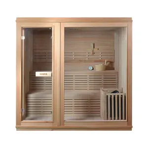 Indoor Finland Solid Wood Traditional Steam 2 Person Dry Home Sauna Room