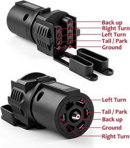 Adaptateur de <span class=keywords><strong>prise</strong></span> de <span class=keywords><strong>remorque</strong></span> ATLI <span class=keywords><strong>12V</strong></span>, <span class=keywords><strong>7</strong></span> <span class=keywords><strong>broches</strong></span> rondes vers 4 et 5 <span class=keywords><strong>broches</strong></span> plates, connecteur de <span class=keywords><strong>remorque</strong></span>, adaptateur de <span class=keywords><strong>remorque</strong></span>, <span class=keywords><strong>prise</strong></span> plate 2 en 1 - Product Image 2