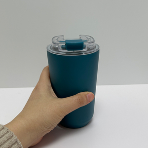 Vaso Térmico de Acero Inoxidable Mate de 12 oz, con Logotipo Personalizado, Aislado al Vacío, para Viajes, Café, con Tapa Abatible, para Auto, Oficina, Aire Libre - Product Image 4