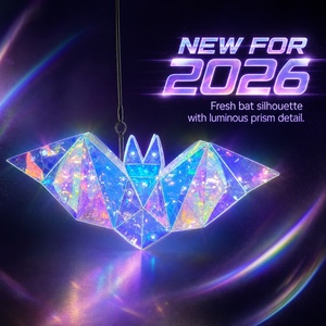 2026 HotSell <b>Rainbow</b> Bat LED Halloween Decoration Holographic Hanging <b>Light</b> Festive Party Ornament - Product Image 4