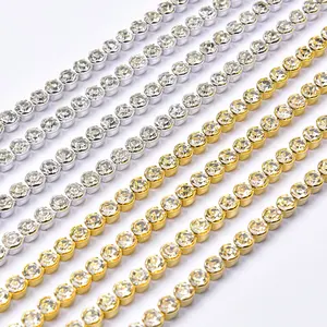 3 4 6mm Round Rhinestone Cup Chain Non-claw Don't Hook Clothes Glass Crystal Trim Sew on Shoes Bags Dress Accessories