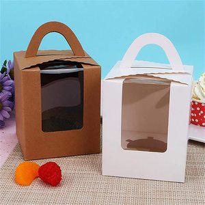 Xách tay lỗ duy nhất muffin mini Cup bánh màu rắn cửa sổ trong suốt cho Mousse Pudding NƯỚNG TRỨNG bánh làm Kraft cho thực phẩm - Product Image 5