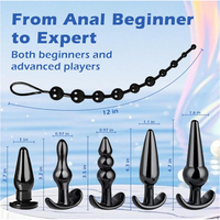 Ensemble de 6 Plugs Anaux et Dilatateurs en ABS, 100% Étanche, Masseur Anal pour Hommes et Femmes - Vente Flash
