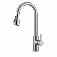 Robinet de cuisine OEM personnalisé à 3 modes avec douchette extractible, mitigeur en acier inoxydable 304 à poignée unique pour appartement