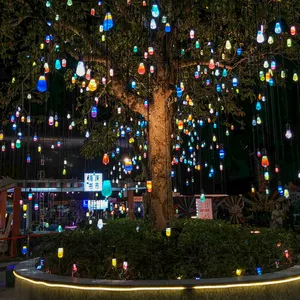 High quality colorful art aesthetic lamp resin bulb for outdoor Christmas tree decoration patio decoration