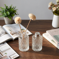 Bouteille diffuseur en verre transparent gaufré vide pour aromathérapie, vase pour diffuseur de parfum d'ambiance à bâtonnets
