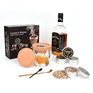 WEIBU 2023 Unique Cocktail Whiskey Smoker Kit No Lighter For Whiskey Cocktail With Four Kinds Of Wood Chips