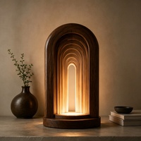 Artisanat en bois de noyer avec décorations arquées à dégradé intégré, objets décoratifs en bois pour chambres et bureaux