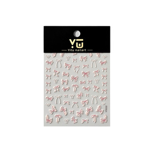 Autocollants pour ongles avec nœud blanc rose, style féminin délicat, autocollants auto-adhésifs pour ongles, ornements mignons pour ongles, pour décoration de manucure en Salon, DIY - Product Image 6