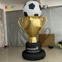 Trophée de football gonflable Trophée de la publicité gonflable doré géant élevé