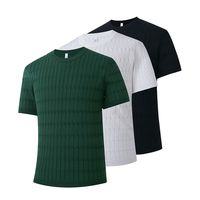 Nouvelle Arrivée 2026 – T-shirt Décontracté à Manches Courtes en Maille Col Rond pour Homme, Modèle Uni Respirant Coupe Classique