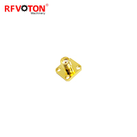 Connecteur coaxial RF SMA femelle à 4 trous, à souder, 12,5 mm, en cuivre, convertisseur
