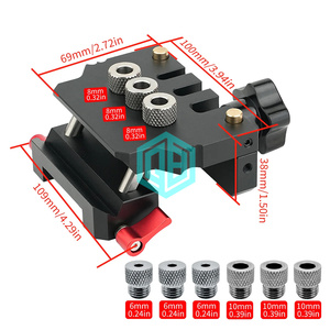 Kit di giga per centraggio autocentrante, localizzatore di guide per fori dritti, strumento multifunzionale per la lavorazione del legno - Product Image 3