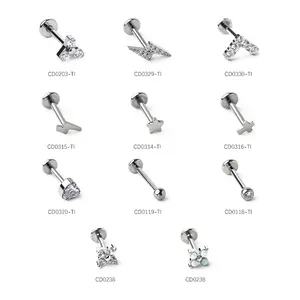 Bán buôn ASTM F136 Titan labret piercing đồ trang sức Lip Studs