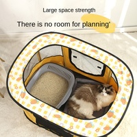 Boîte de mise bas ovale pliable en tissu pour chats et petits chiens - Enclos pour animaux de compagnie avec espace de mise bas pour chiots et chatons