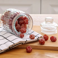 Toples penyimpanan kaca transparan desain Modern, untuk dapur, Jam biji-bijian bumbu, teh, nasi, untuk penggunaan pesta