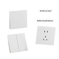 Interrupteur mural simple C11 International pour électricien, compatible Smartlife, ultra-plat, type 86, blanc, encastré, en ABS