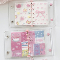 A8 M5 Mini Cartoon Cute Transparent Binder Accessoires Fashion Girl Heart PVC Budget Binder Enveloppes