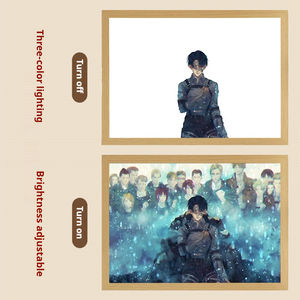 Cadre photo LED personnalisé d'anime, peinture nocturne, alimenté par USB, personnage d'Attaque des Titans, peinture lumineuse pour les joueurs - Product Image 1