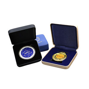 Boîte à monnaie commémorative en cuir Pu personnalisée mallette de rangement pour badge de haute qualité - Product Image 4