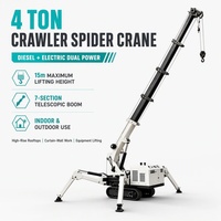 Grue araignée sur chenilles 4T, double alimentation diesel-électrique, flèche à 7 sections, hauteur de levage 15m, vente en gros B2B