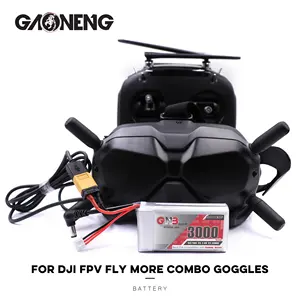 GAONENG GNB DJI FPV Goggles LiPo Battery Packs 2S 3000mAh 7.4V XT60 DC5.5 Connector With Power Indicator