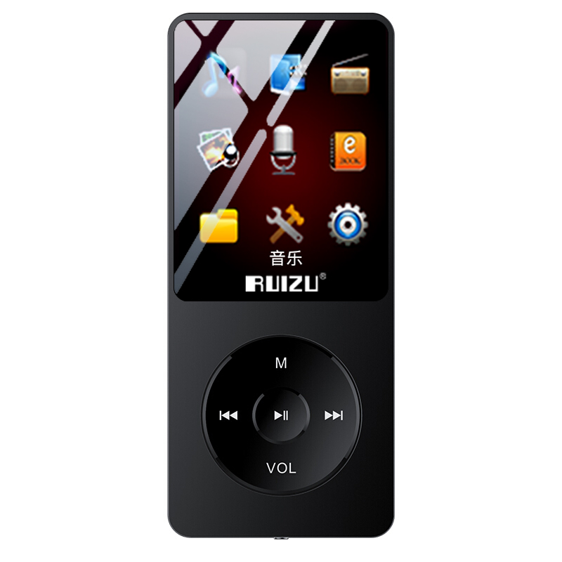 RUIZU X02 MP3 Music Player 16GB Portátil Esporte Walkman com 1.8 Polegada Suporte de Tela Rádio FM E-Book Relógio Gravador MP4 Compact