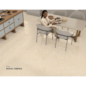 Azulejos de porcelana esmaltada Realgres Nova Cream 80x160cm para pisos de cocina y baño, efecto mármol galaxia, azulejo de porcelana pulido para pisos. - Product Image 1