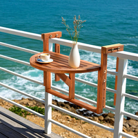 Table de balcon en bois, table pliante murale en bois massif pour l'extérieur, petite table à thé pliable, table à manger