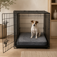 Coussin pour cage à chien gris matelassé, matelas de soutien pour animaux de compagnie, taille personnalisée pour cages métalliques à domicile
