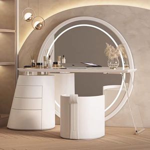 Hot Sell Modern Mirrored <strong>Vanity</strong> Dressing <strong>Table</strong> with LED Makeup <strong>Mirror</strong> - Product Image 2