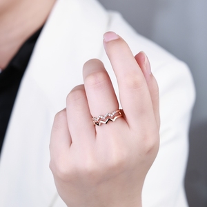 Bague de fiançailles demi-éternité en or massif 14 carats avec diamants naturels, bijoux de luxe de haute qualité pour femmes, à porter au quotidien - Product Image 2