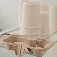 Supports à café jetables en bagasse biodégradable pour 2 tasses, plateaux portables à emporter pour cafés et restaurants